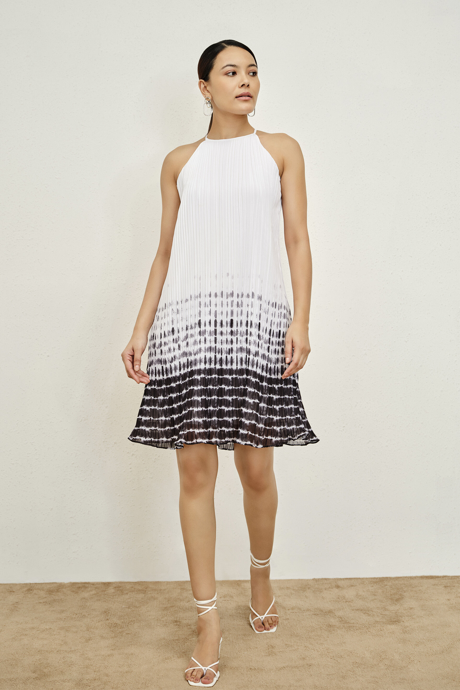 Nova White & Black Ombre Halter Dress, Black, image 2